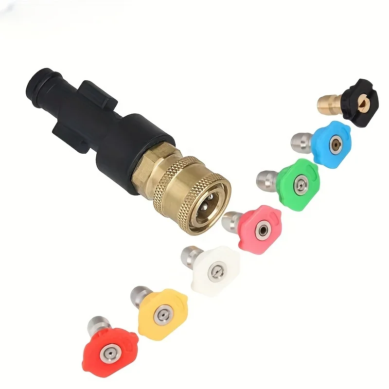 High Pressure Car Washing Gun Foam Spray Pot 1/4' Quick Connector Accessory, with 5/7 Nozzles, Suitable for YILI Brand Water Gun