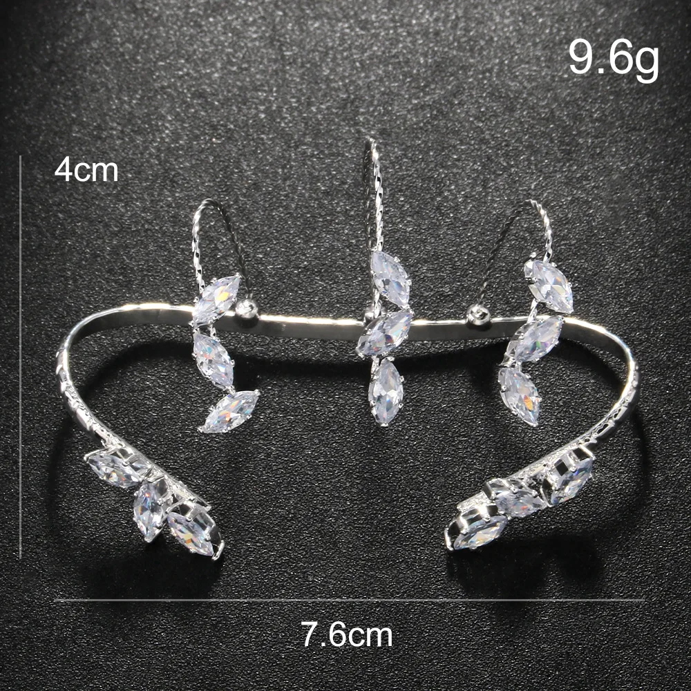 Luxury Zirconia Leaves Open Bangle Chain Women Hand Decoration Party Exquisite Design Boho Bridal Bracelet Jewelry Banquet Gift