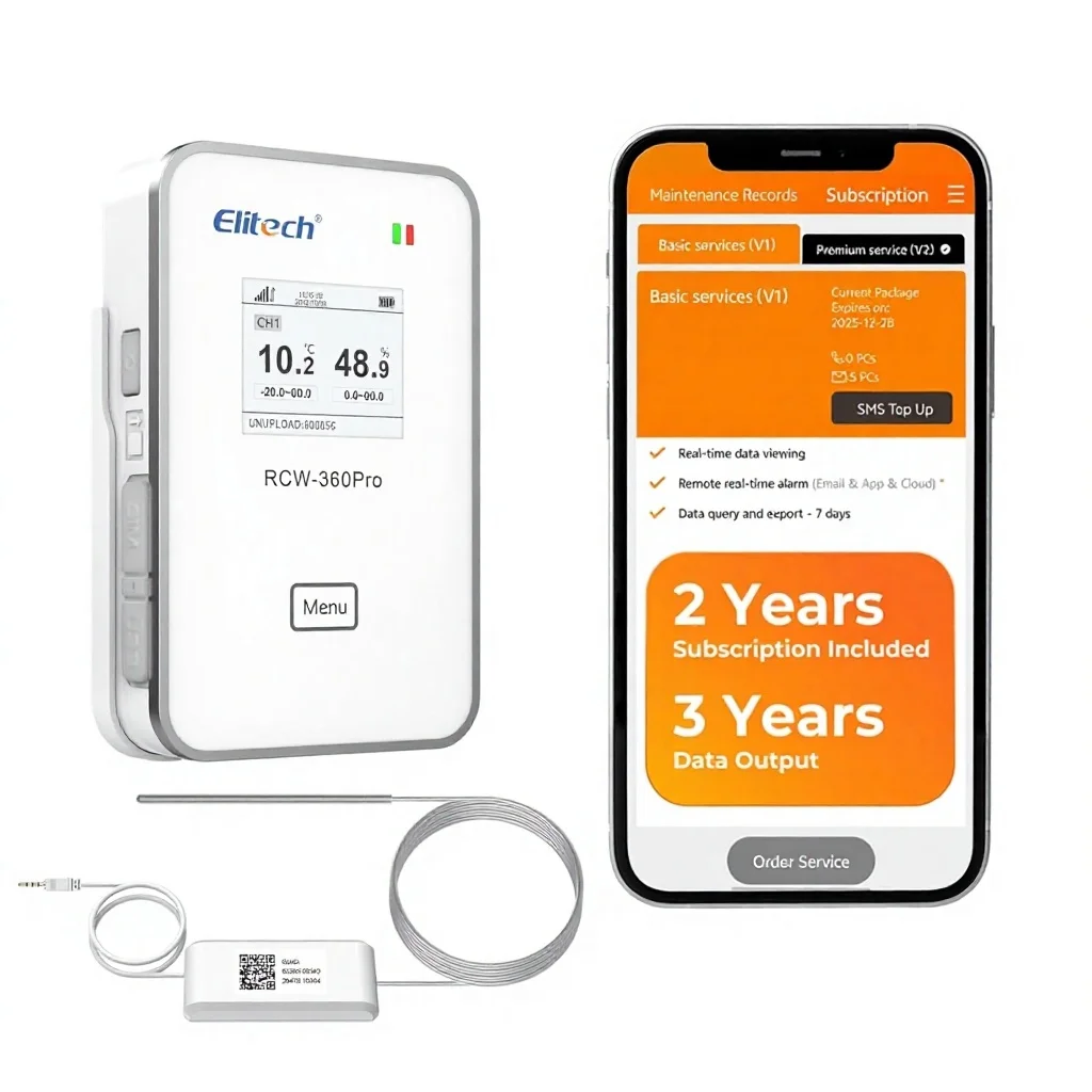 Elitech 4G Cellular WiFi Temperature Humidity Data Logger 9.8ft External Probe -328 302F Real-Time Cloud mo ni tor
