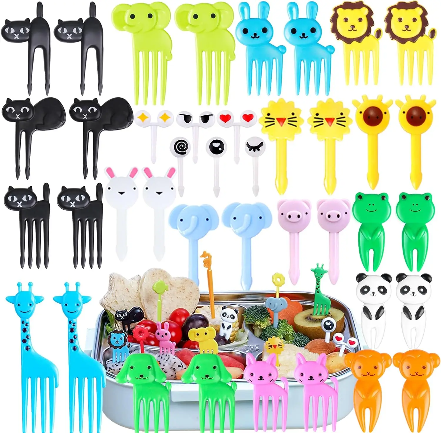 

Pcs Animal Food Picks for Kids, Vicuna R Fun Kids Food Picks for Bento Box Accessories, Reusable Toddler Fruit Toothpicks, Cute