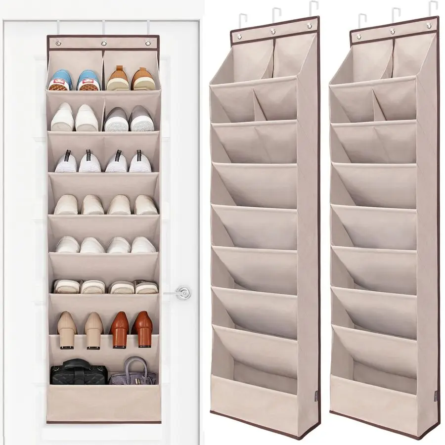 

Over the Door Shoe Organizer HeavyDuty Large Deep Pocket Hanging Shoe Organizer Shoe Rack Door Closet Shoe Organizer for Wall, D