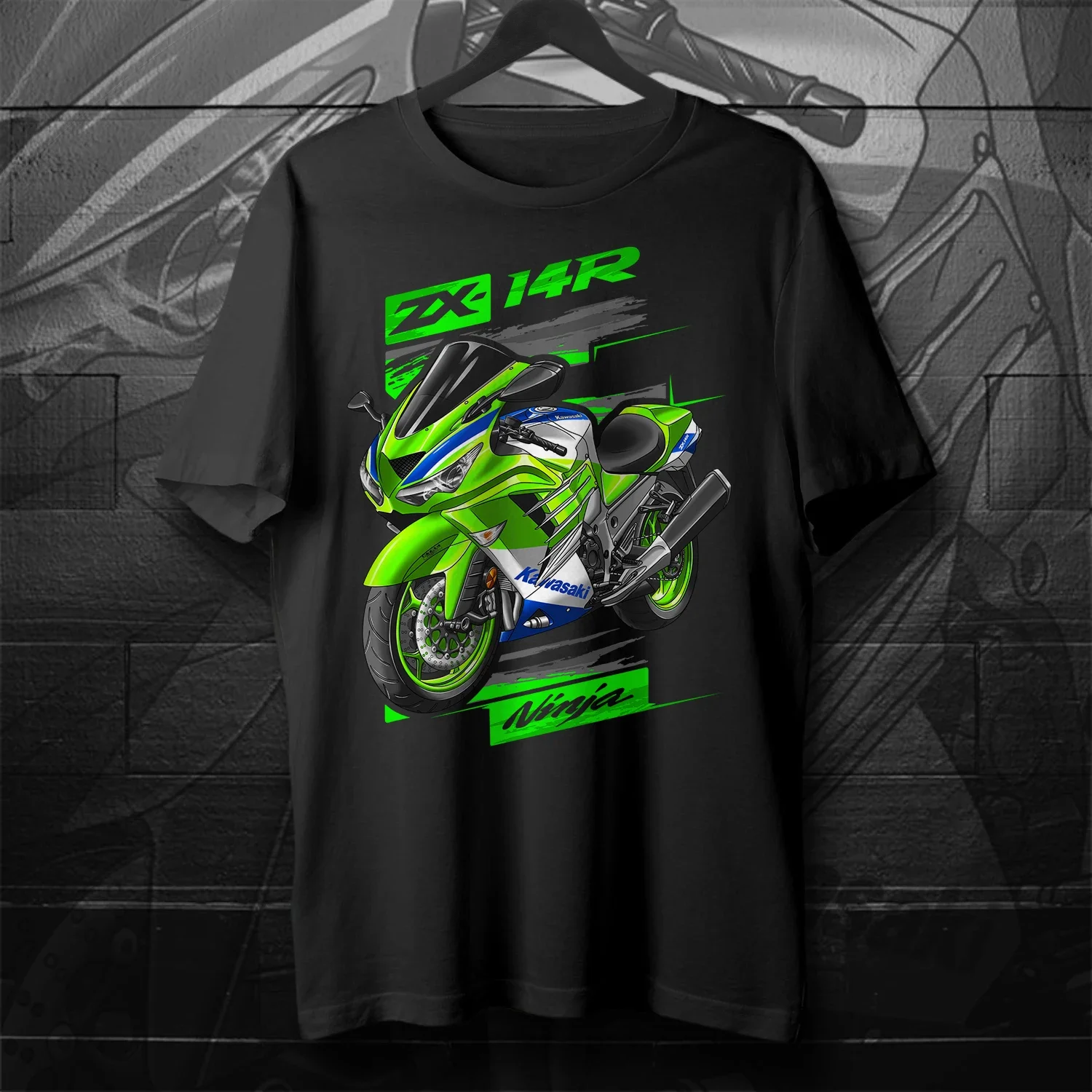 

2012-2024 Models Japanese Ninja ZX-14R Motorcycle T-Shirt 100% Cotton O-Neck Short Sleeve Summer Casual Mens T-shirt Streetwear