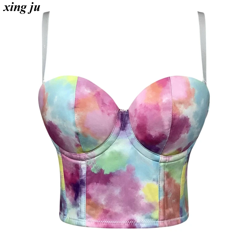 

Xing Ju Party Girls Sexy Sleeveless Sling Tops Women Jazz Dance Costume Nightclub DJ Fishbone PU Leather Vest Singer Stage Wear