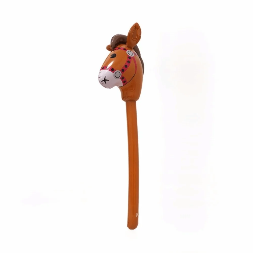 New PVC Horse Head Stick Balloon Cartoon Hobby Horse Stick Toy Inflatable Balloon Birthday