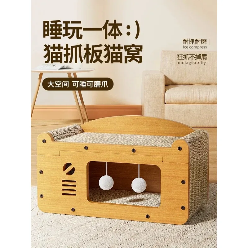 Scratching Board, Cat Litter, Integrated Wear-resistant, Scratch-resistant Cat, Toy Cat, Cat House, Cat House