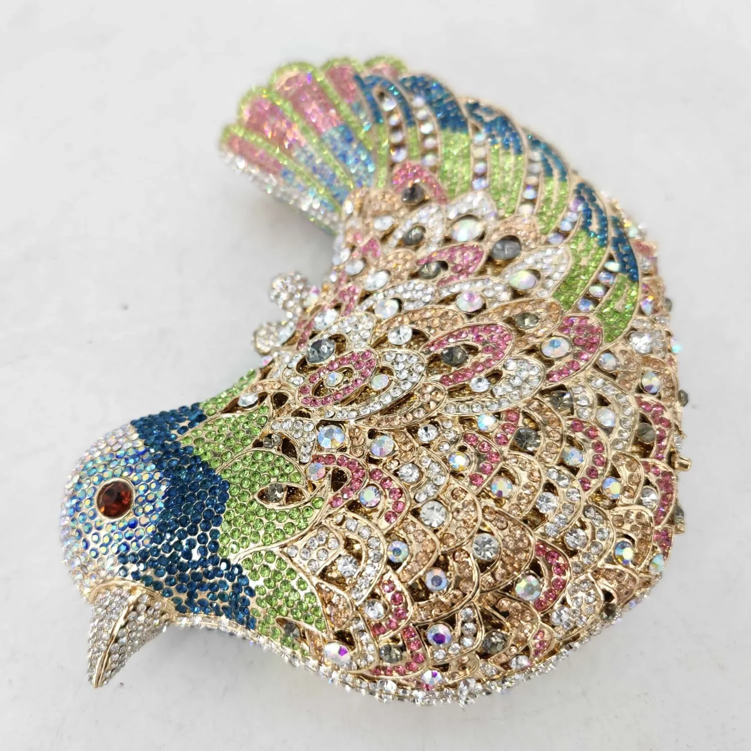 Boutique De FGG (in stock) Bird Crystal Clutch Evening Bags for Women Formal Party Rhinestone Handbags Wedding Minaudiere Purses