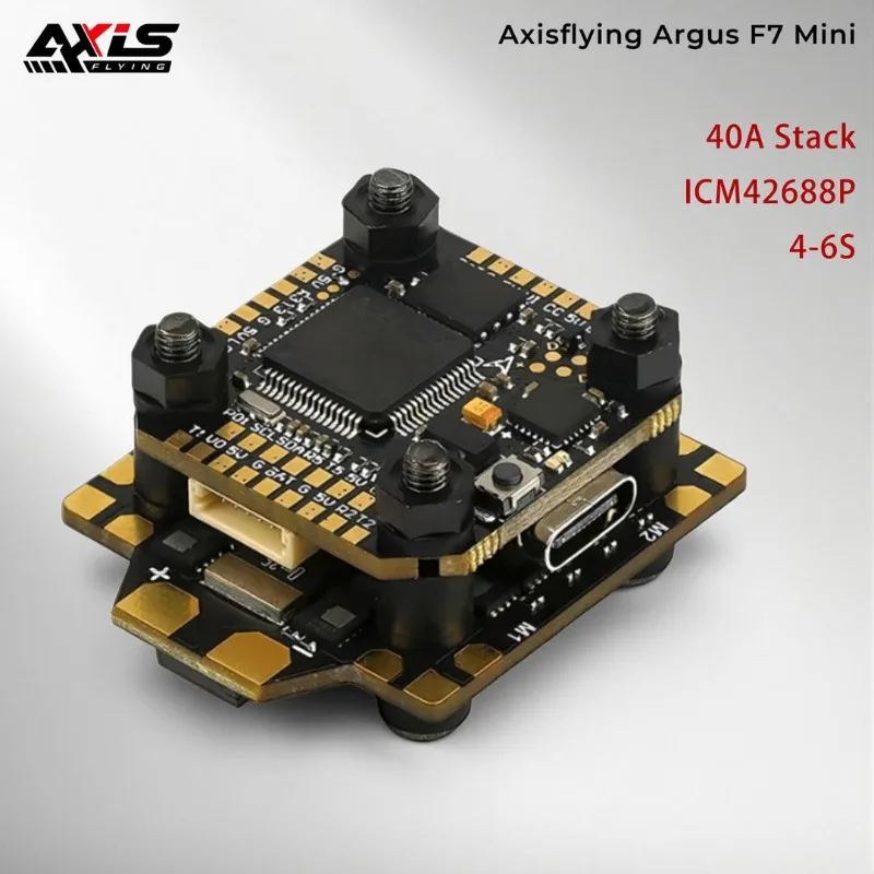 

Axisflying Argus F7 Mini 40A STACK ICM42688P 4-6s Lipo for Manta 3.6 FPV Freestyle Drone Parts