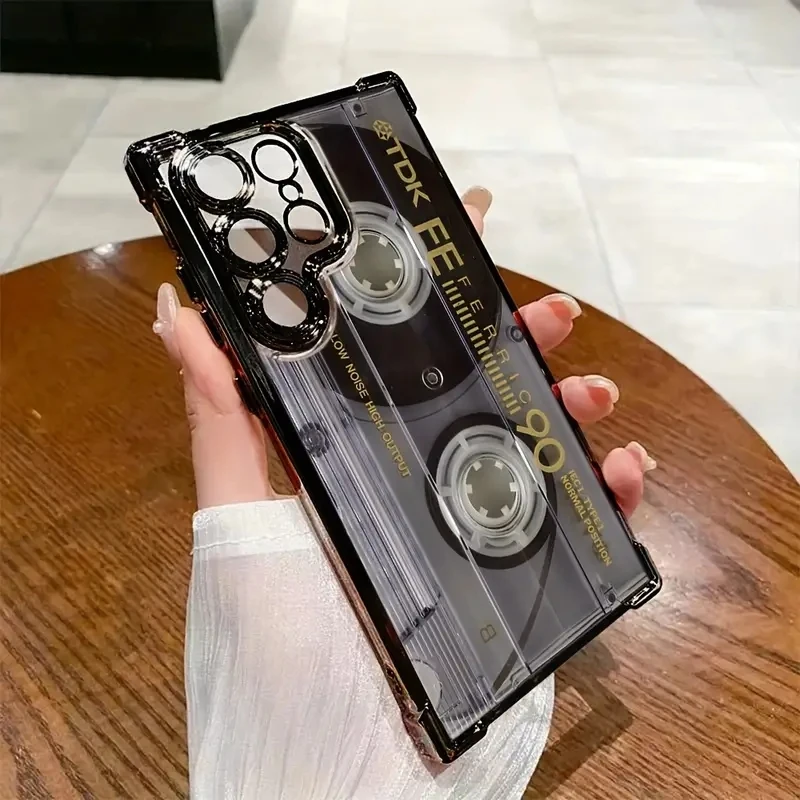 Image 6: Coque de téléphone souple à motif cassette rétro plaquée pour Samsung Galaxy A56 A36 5G, S26 S25 Ultra S24FE S23 A16 A55 S22 S21