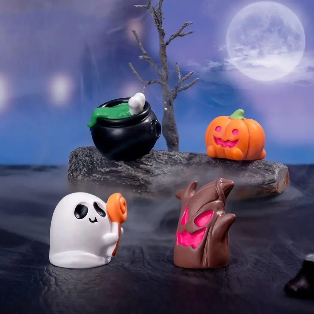 Multicolor Halloween Miniature Figurine Skeleton Cat Zombie Halloween Cartoon Pumpkin Ghost Statue Party Ornaments image 2