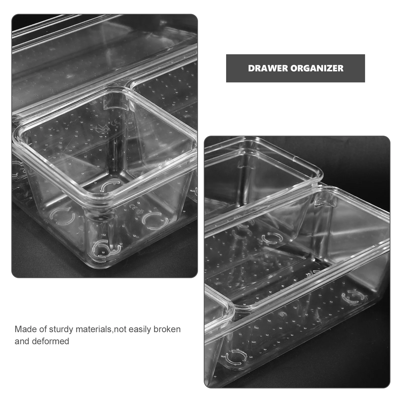 

4Pcs Clear Plastic Drawer Organizer Bathroom Organizers Portable Storage Box for Jewelry Small Hair Clips Buttons