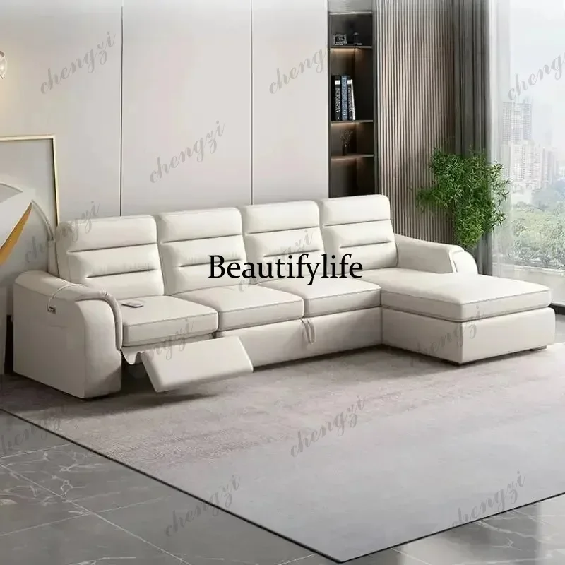 Q181 Microfiber Leather Electric Sofa Strong Armrest Luxury Modern Recliner Sofa Oversized Extendable Divano Tecnologico Furnitu