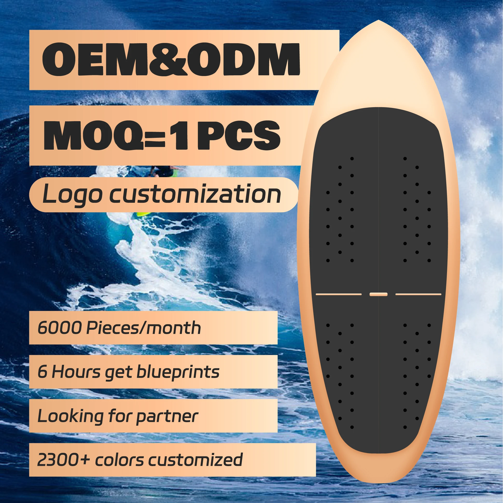 Unisex Customized Carbon Patch Surfboard High Performance Clear Epoxy Fiberglass EPS With Fin For Water Sports