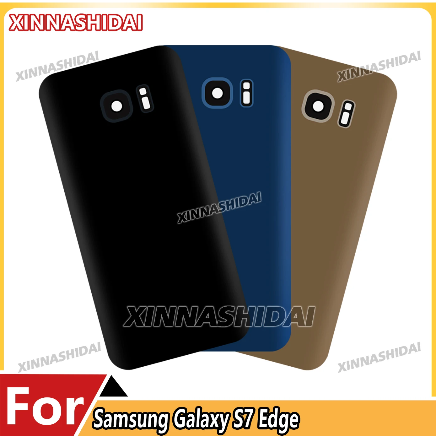 Aaa + para samsung galaxy s7 edge bateria capa traseira painel porta traseira habitação caso lente da câmera substituir