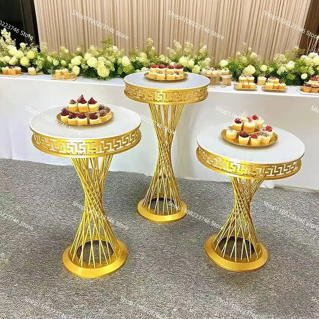 

French Wedding Decoration Metal Cylindrical Dessert Table Cake Rack Suitable for Outdoor Indoor Banquet Hall Party Venue Layout