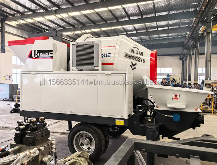 Mesin Pengaduk Beton Diesel Mobile Efisiensi Tinggi dan Tahan Lama dengan Pompa untuk Konstruksi Bangunan