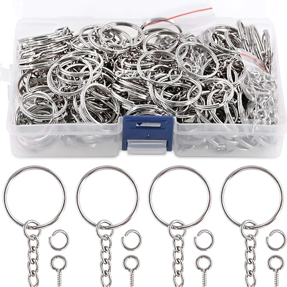10/100 Stück Metall-Schlüsselanhänger mit geteiltem Ring, Gliederketten, Auto-Schlüsselanhänger, Schlüsselanhänger, Anhänger, Ornamente, Ring, DIY-Kette, Schlüsselanhänger, Zubehör