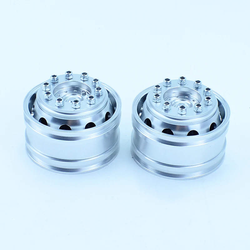 2pcs Metal Wheels Bearing Hub Rim for 1/14 Tamiya RC Dump Truck SCANIA 770S R620 VOLVO BENZ Arocs MAN TGX LESU Car Accessories