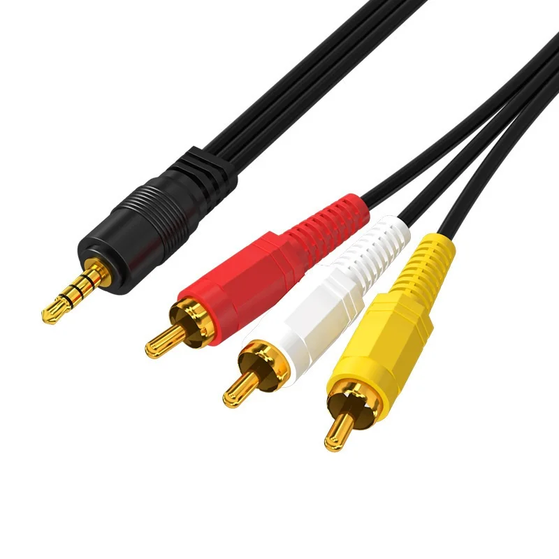 

1.5m 3.5mm Jack Plug Male to 3 RCA AV Male Adapter AUX Cable Audio Video AV Cable Wire For Speaker Laptop DVD
