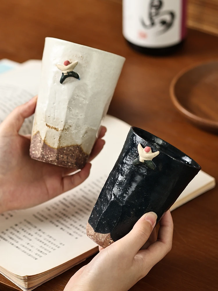 retro-handmade-coarse-ceramics-tea-cup-climbing-peak-cup-japanese-awasaka-brand-dining-utensils-tea-set-glazed-under-color