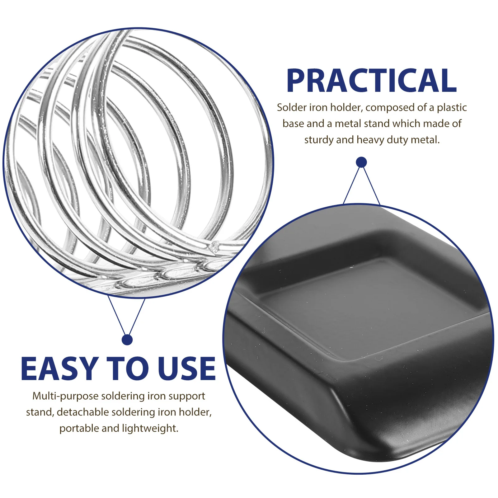 

3Pcs Soldering Iron Holder Sturdy Plastic Base Metal Stand Detachable Support Station for Electric Soldering Iron Rack