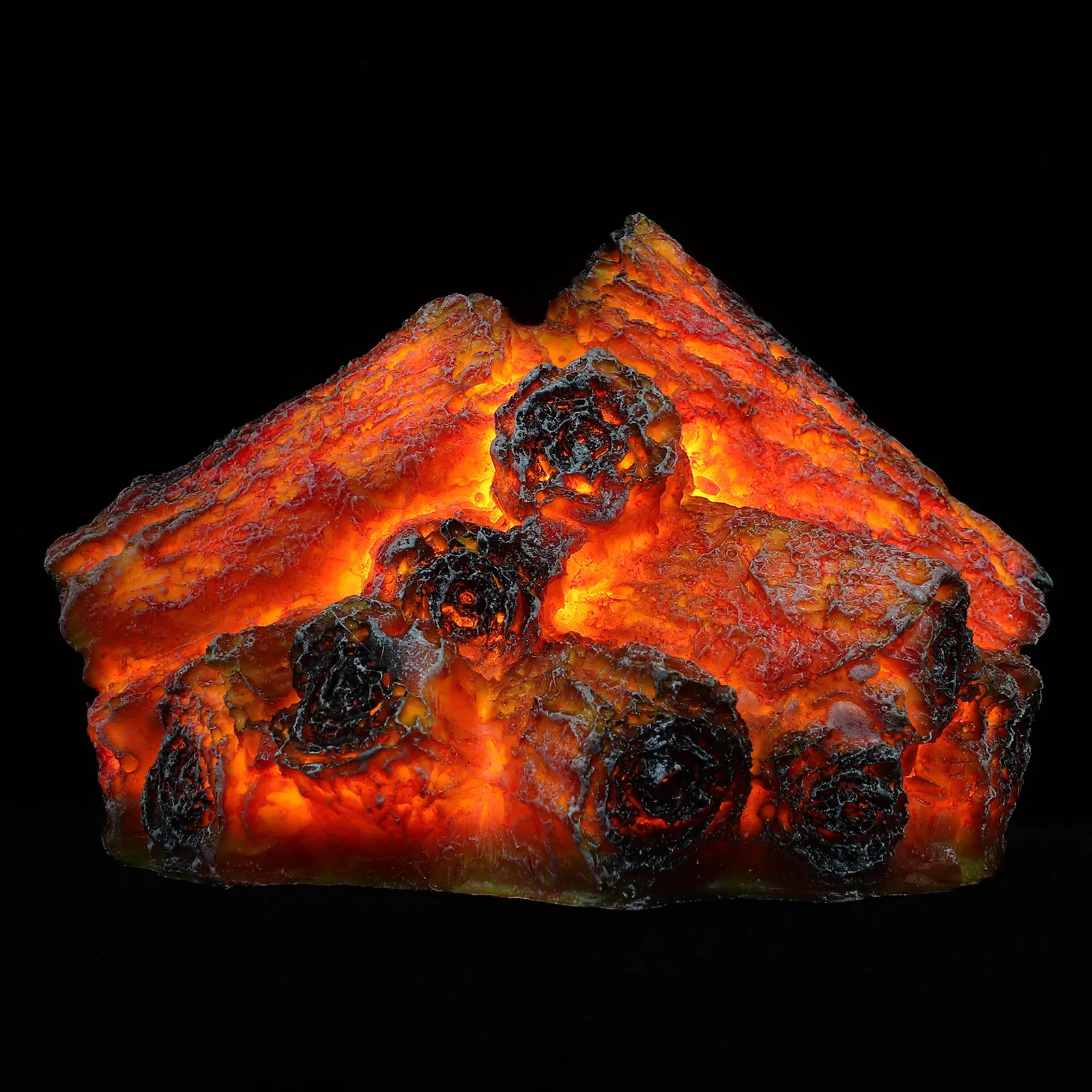 مصباح لهب فحمي محاكاة من الراتنج - مصباح حريق مزيف خفيف لتزيين المنزل والهالوين وأجواء مريحة #1