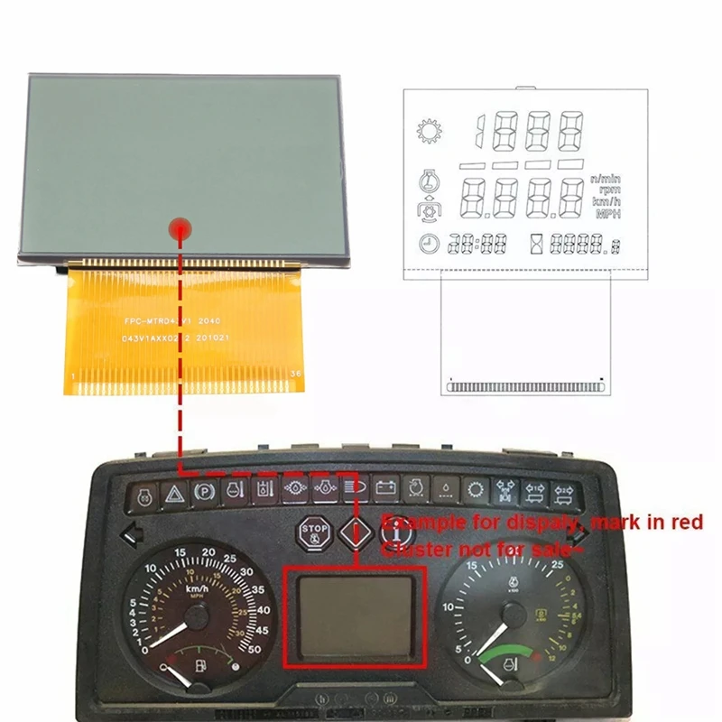 Pop LCD Display For John Deere Massey Ferguson Tractors Instrument Cluster Screen Repair Replacement