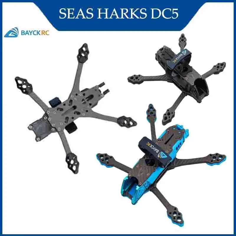 

BAYCKRC SEAS HARKS DC 5-дюймовая рама Верхняя рама для летающего дрона Рука 6 мм поддерживает 5-дюймовые весла FPV Гоночный дрон для фристайла RC Инструменты