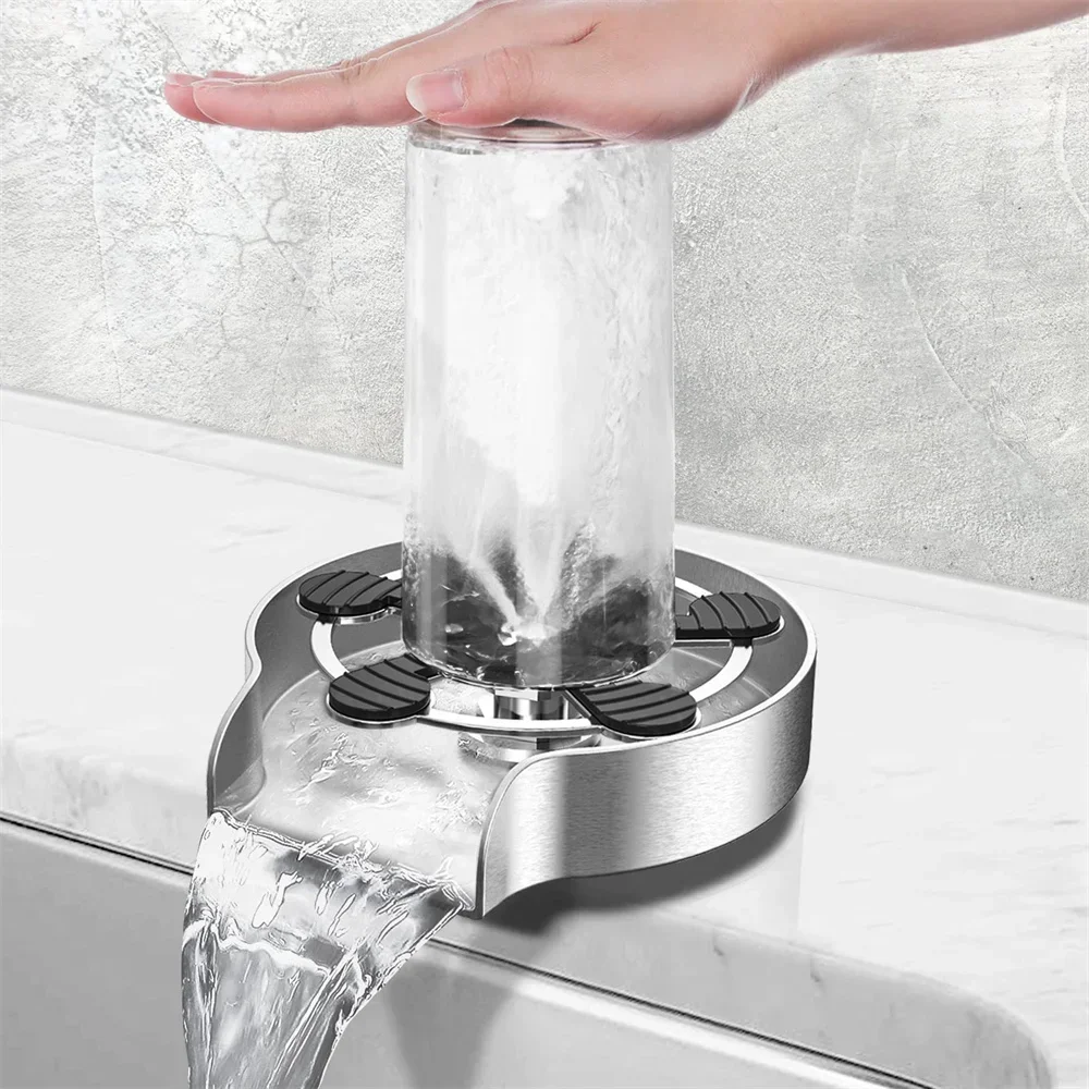 

Kitchen Sink Glass Rinser Stainless Steel High Pressure Cup Cleaner Automatic Cup Washer Kitchen Faucet Bar Bottle Washer Tools