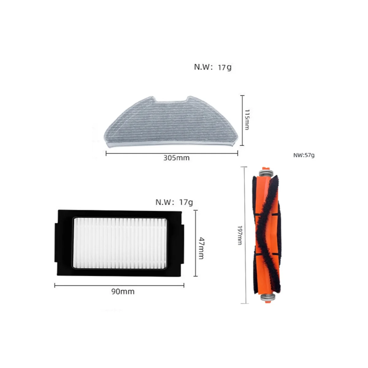 Main Side Brush Hepa Filter Mop Cloth Parts for 2 Pro / MJSTS1 Robot Vacuum Cleaner Accessories