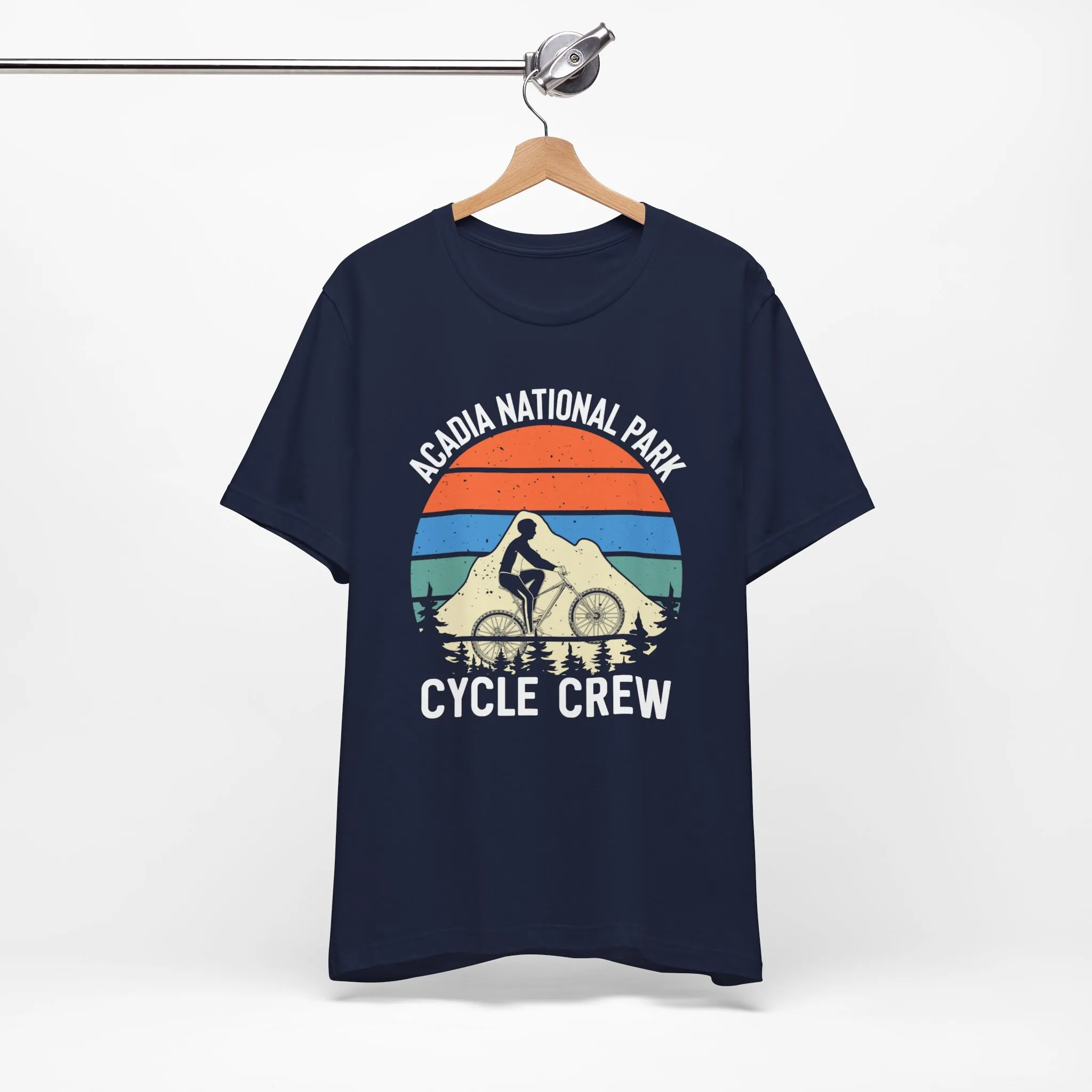 Arcadia National Park Cycling Crew Mtb Riding Gear Heavy Cotton Cyclist T Shirt Bmx Apparel Bike Enthusiast