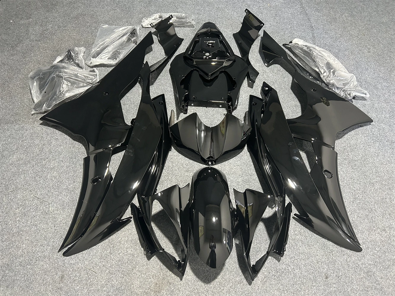 Marca preto novos kits de carenagem para yzf r6 2008 2009 2010 2011 2012 2013 2014 2015 2016 carenagem da motocicleta yamaha r6
