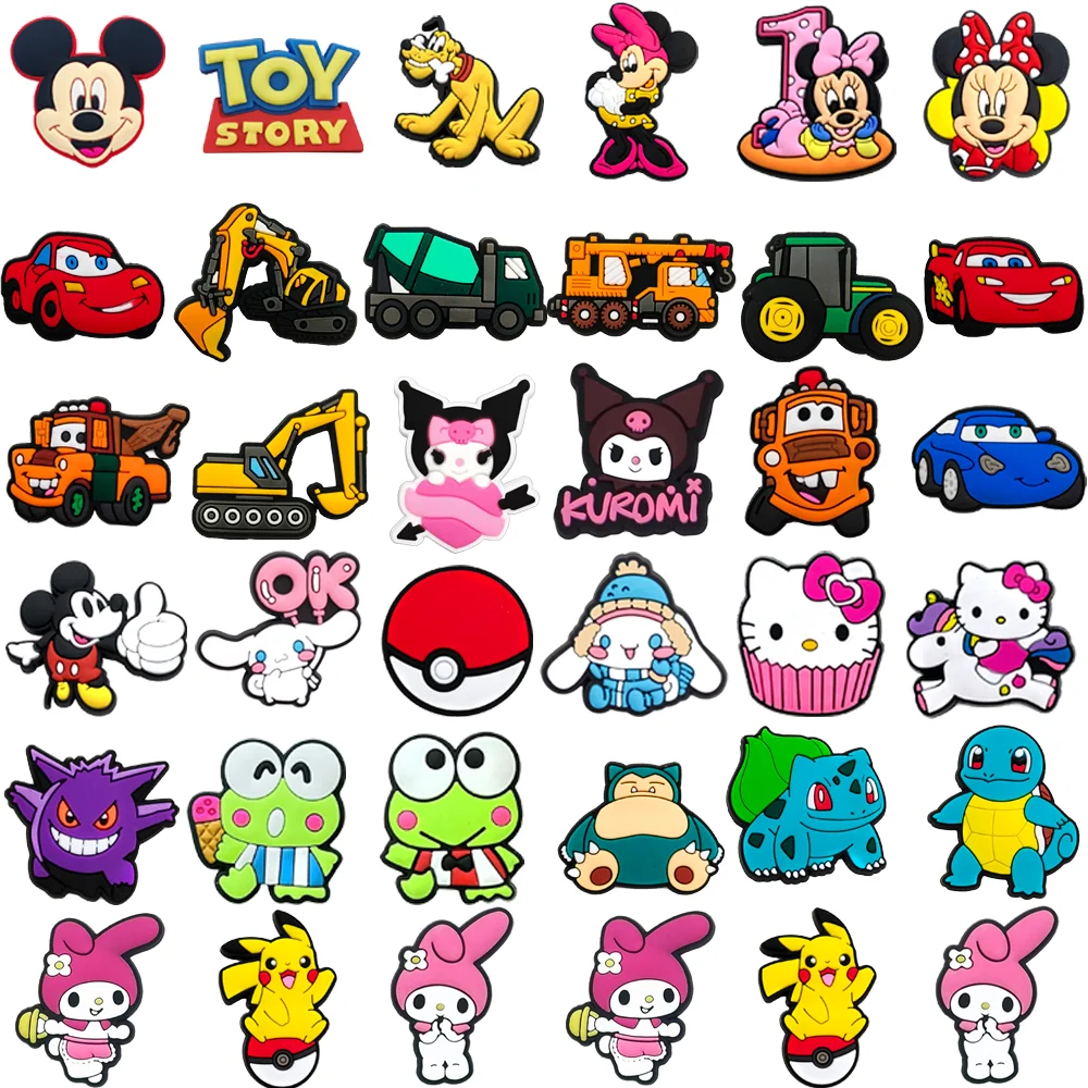 

MINISO 1pcs cartoon Sanrio and Disney shoe Charms Aceessories for Sandals pins Decorate girls kid Gifts
