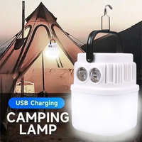 Solar LED Light Bulb USB Rechargeable Camping Light 1200mAh Portable Outdoor Searchlight Multiduty Hanging Lamp with Flashlight