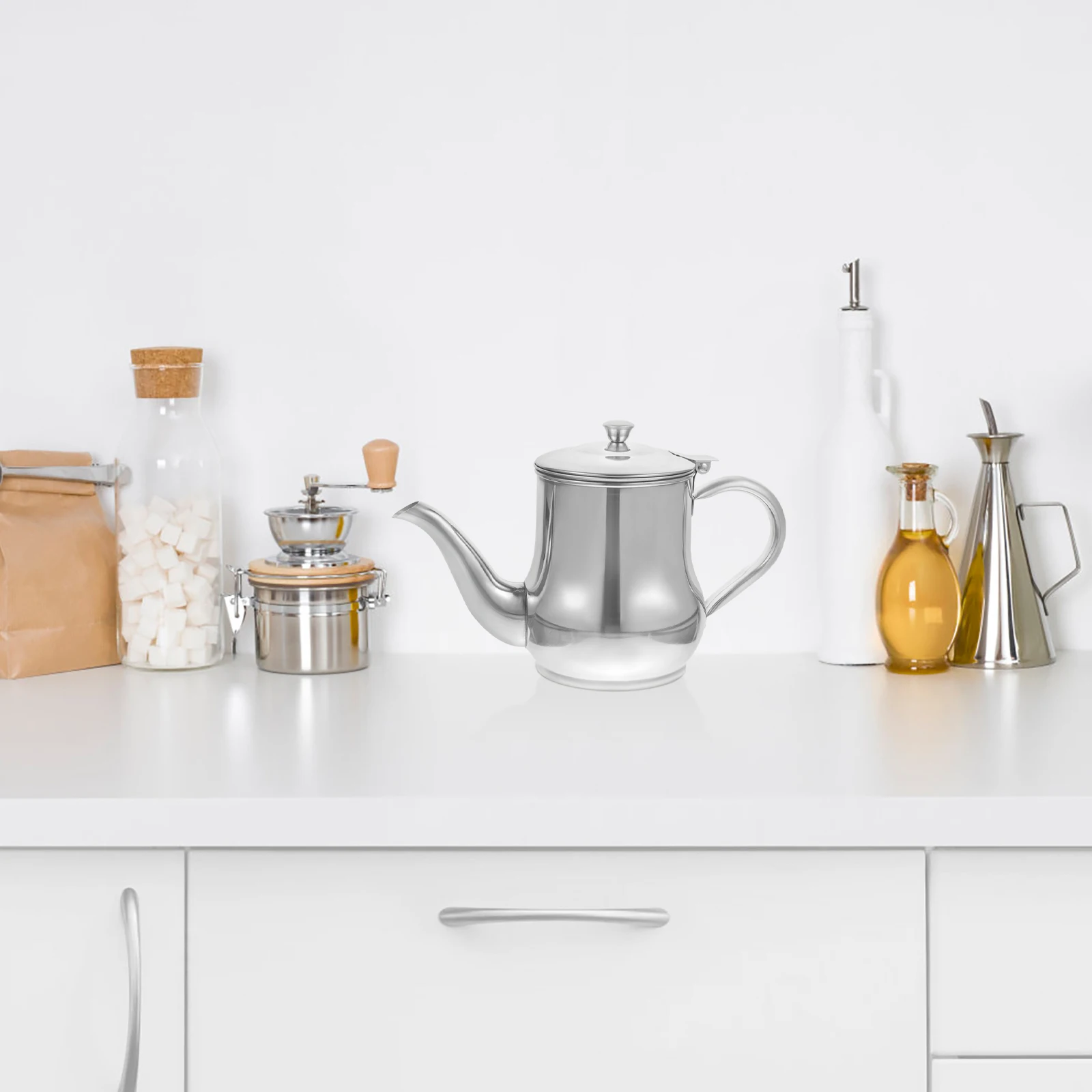 

Stainless Steel Oil Dispenser Multi-Function Sauce Bottle Kitchen Vinegar Dispenser Household Oil Container Smooth Bottom