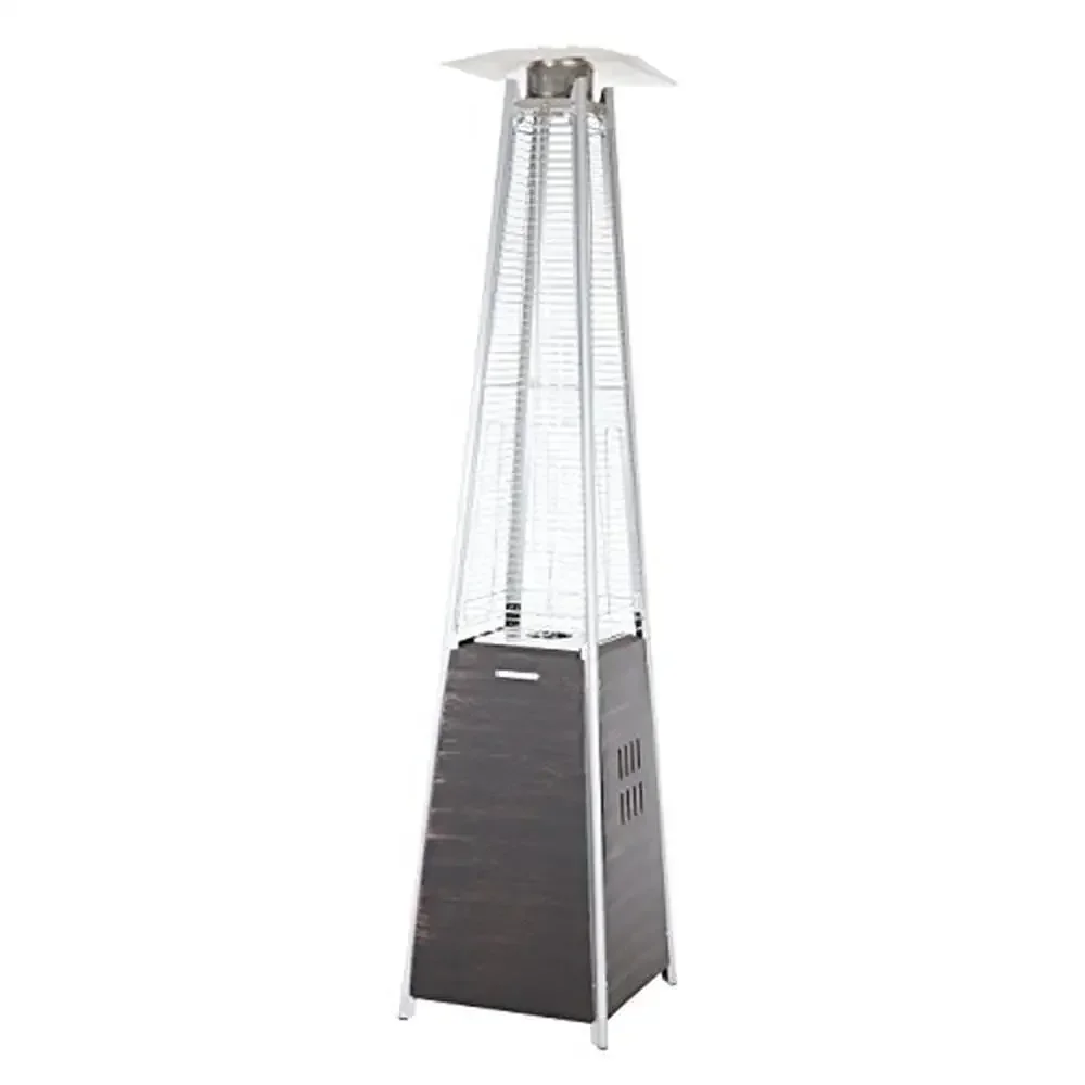 Portable Propane Patio Heater Tower 40,000 BTU with Wheels & Electronic Ignition Brushed Bronze