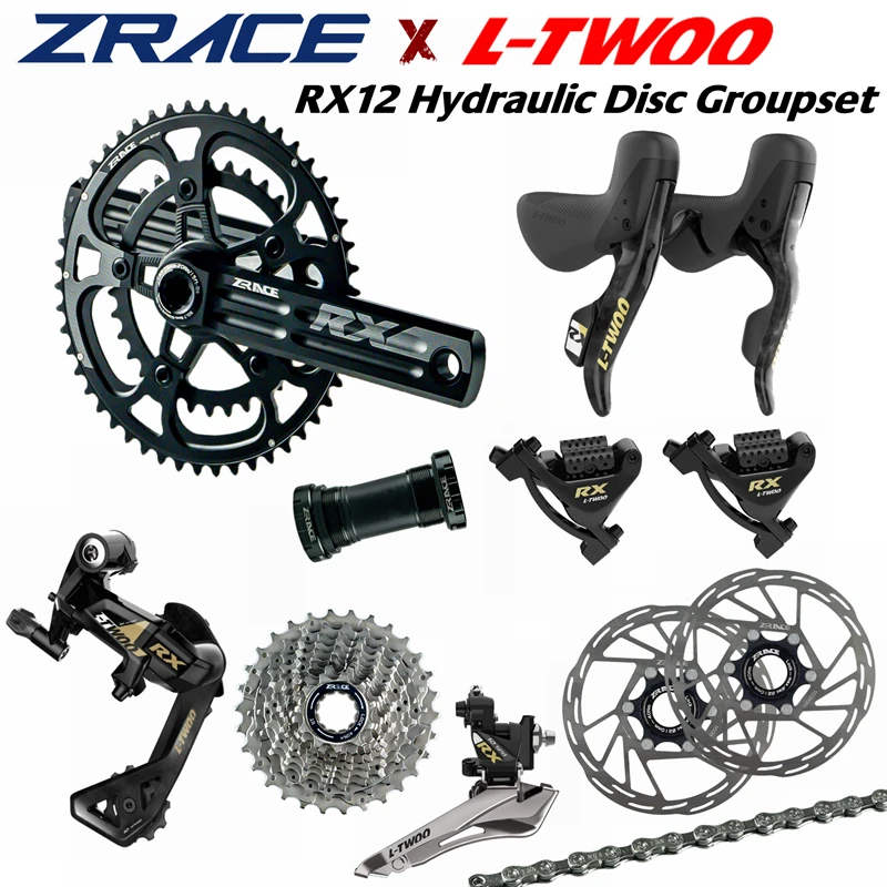 

LTWOO RX12 Hydraulic Disc + ZRACE Crank Cassette Chain, 2x12 Speed, 24s Road Groupset, for Road bike Bicycle / R7170 R8170