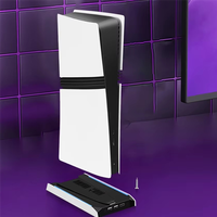 A72T Cooling Stand For PS5 Pro Slim RGB Vertical Base With 8-Mode RGB And 3-Speed Level Fan Holder 3 USB Ports