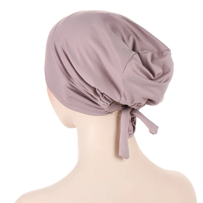 KepaHoo Double Layer Satin Lining Jersey Inner Hijab Cap Muslim Underscarf Bonnet Female Headband Caps Islam Ramadan Bandage