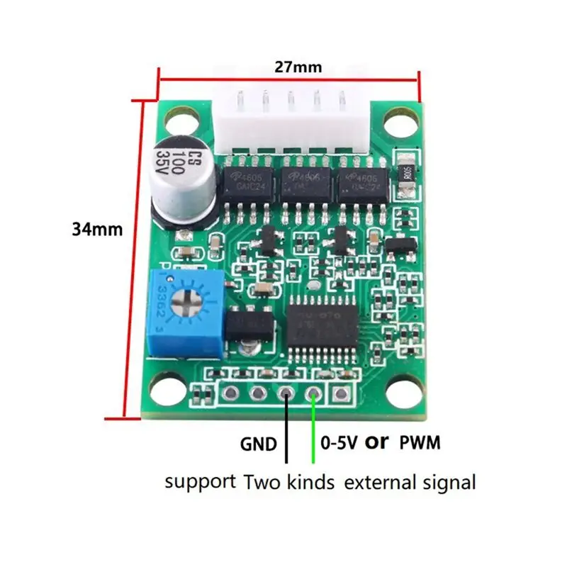 AC57-Brushless Motor Driver Board BLDC Speed Controller 3 Phase Governor Hallless Switch Module Sensorless Control Board