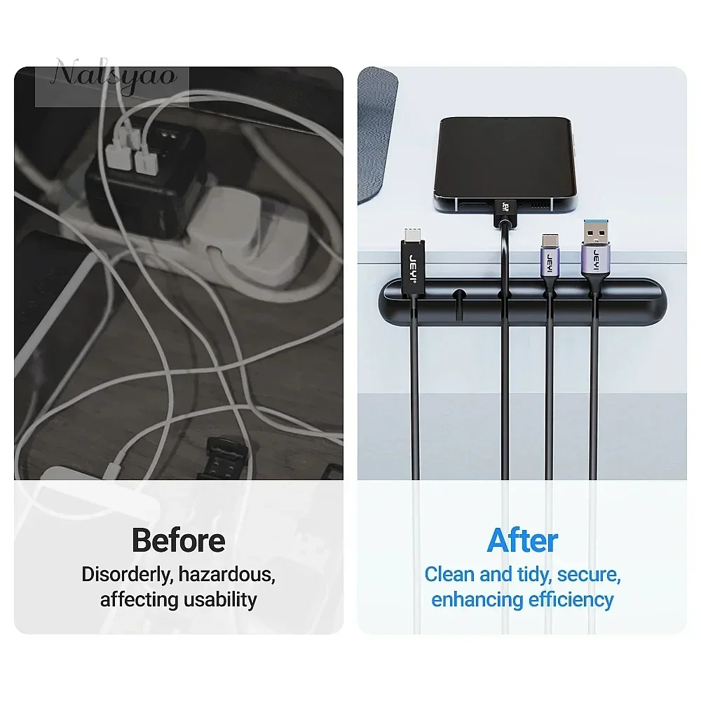 Adhesive Cable Clips Cord Management Wire Organizer for Desktop USB Charging Cable Nightstand Power Cord Holder