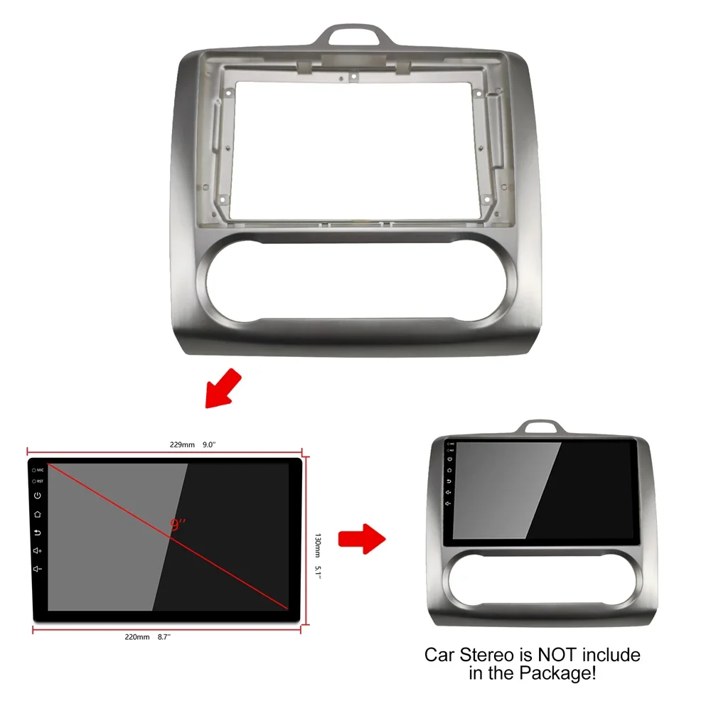 

9inch 2din android Car Radio Fascia Frame Fit for Ford Focus 2 S-Max 2004-2014 car Panel Dash Kit Trim Bezel Fascias frame