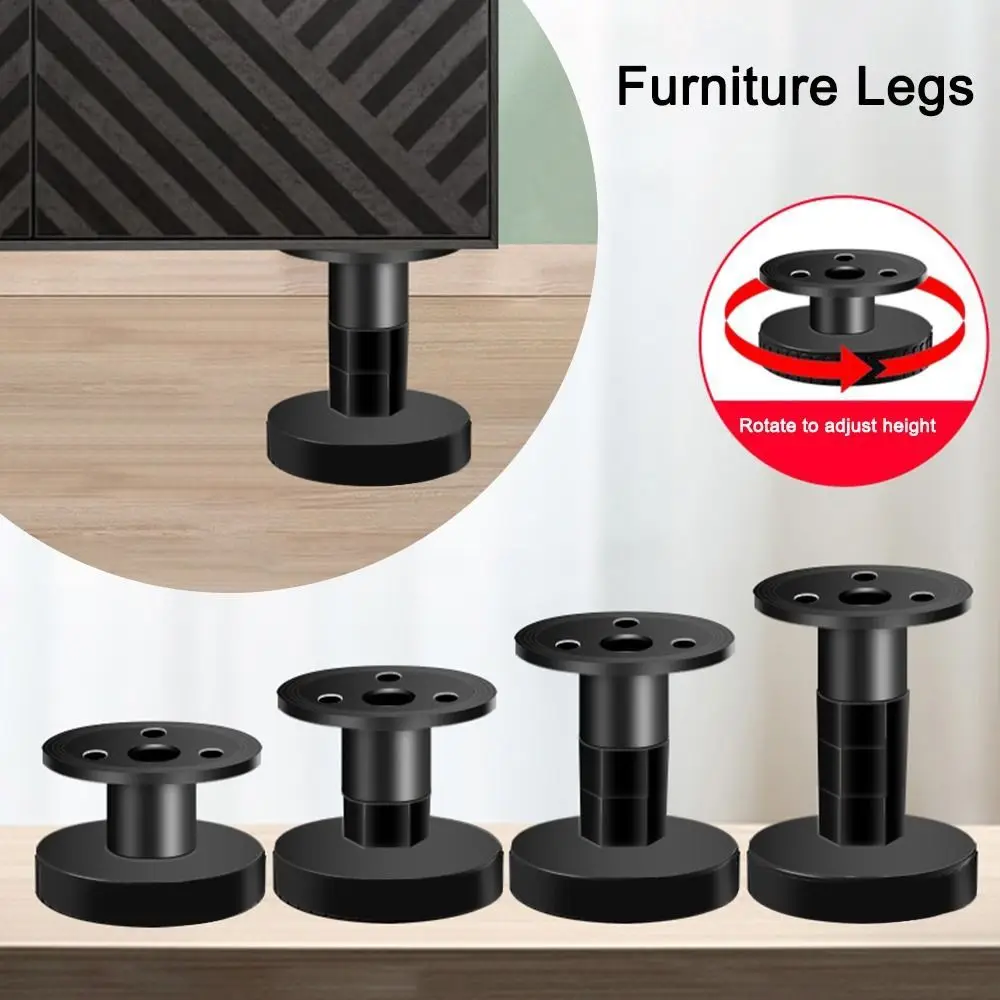 Metal Furniture Legs Replacement Wear-resistant Cabinet Legs Adjustable Anti Scratch Nightstand Storage Box Leg