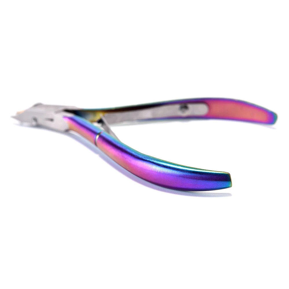 1Pc Rainbow Double-ended Stainless Steel Cuticle Pusher Dead Skin Push Remover For Pedicure Manicure Nail Art Cleaner Care Tool