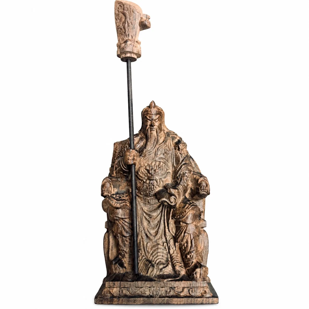 Hand Carved Vietnamese Agarwood Guan Gong Statue Reading Spring Autumn Annals for Traditional Chinese Home Office Decor Gift view 3