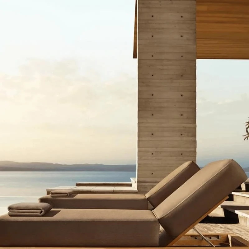 

Outdoor Bedding Hotel Swimming Pool Leisure Aluminum Lounge Chair Villa Courtyard Garden Anti-corrosion Wood Outdoor Furniture