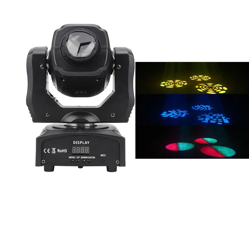 com prisma led ponto movendo a cabeca gobo luz dmx512 dispositivo para dj discoteca bar festa discoteca novo 60w 01