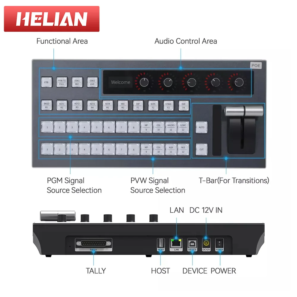 USB ATEM Controller LAN VMIX Video Mixer Switchers For VMix Software Live Streaming Matrix Switchboard Control Panel