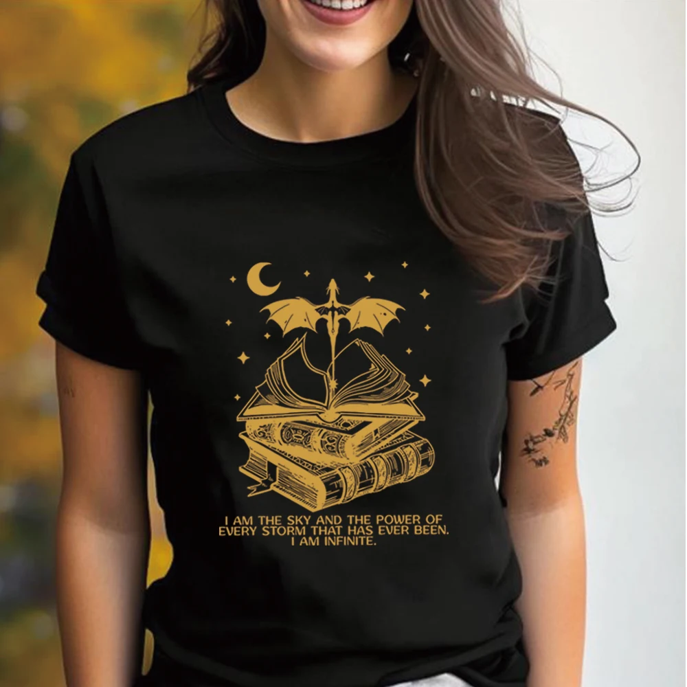 I Am The Sky T Shirt Vintage Basgiath War College Tshirt Fourth Wing Tee Dragon Rider Tops Bookish The Empyrean Series Tees