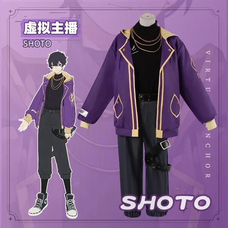 VTuber Shoto Shxtou Cosplay Suit NIKISANJI IN Idol Role Play Uniform Suit Shoto Hook Custom Boots Shots Wig Headwear Ears PA6591