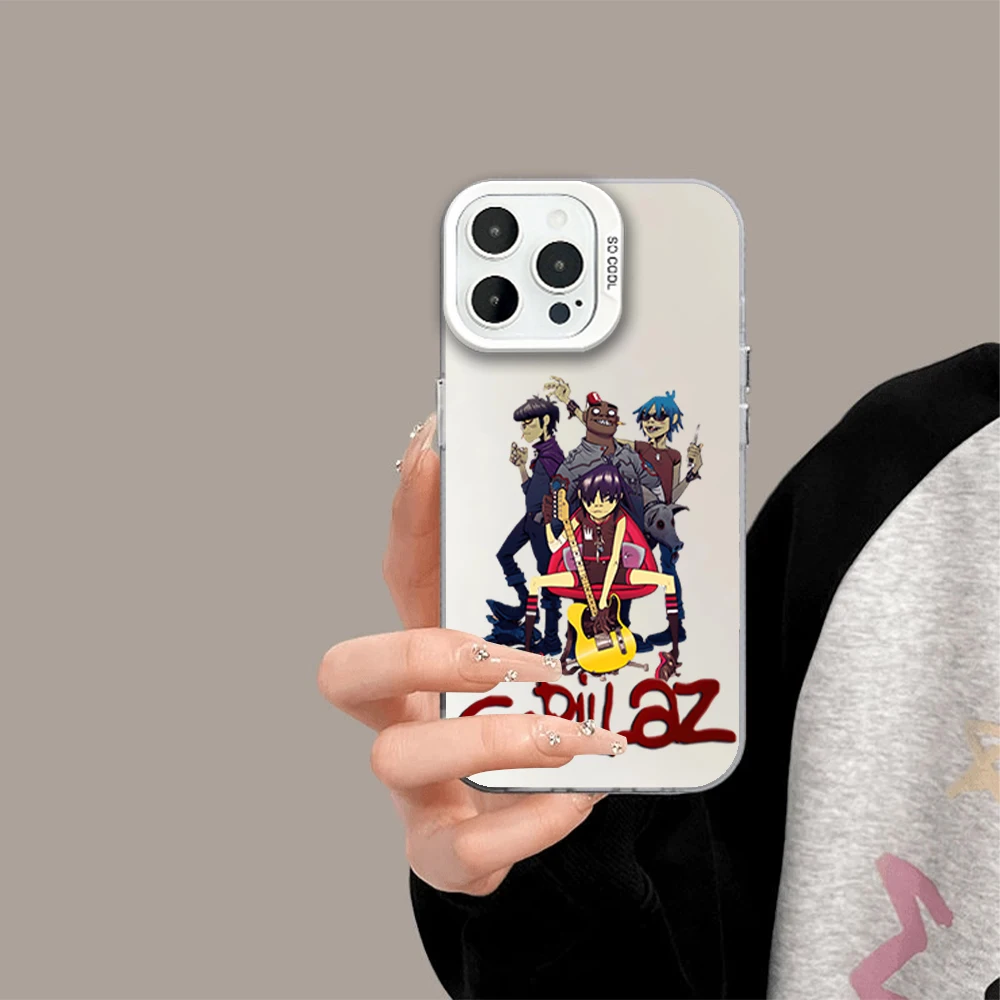 V-Virtual Band G-Gorillaz UK IMD Phone Case for iPhone 11 13 14 12 15 16 Max Pro Plus Laser Cover